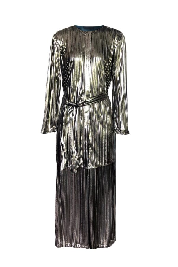 Pleated Lamé Pant Set - Image 2