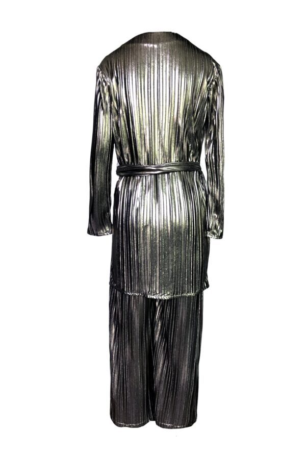 Pleated Lamé Pant Set - Image 3