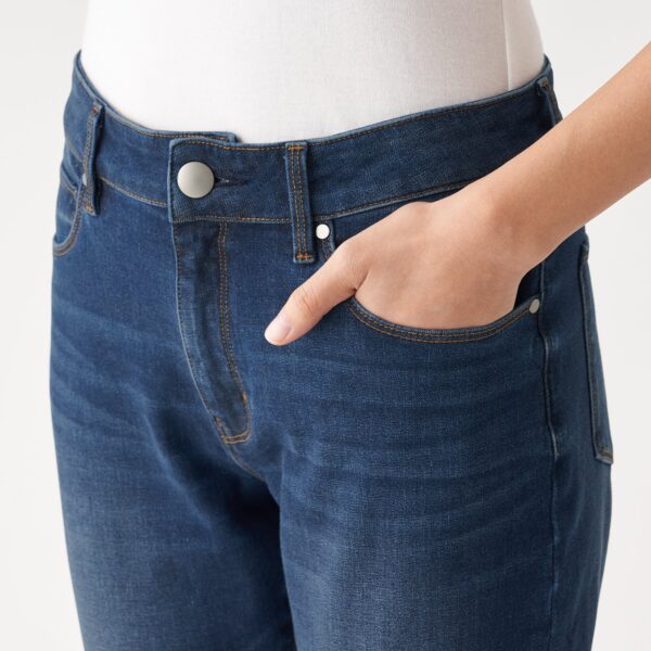 Women Organic Cotton 4 Way Stretch Denim Slim Straight Pant - Image 4