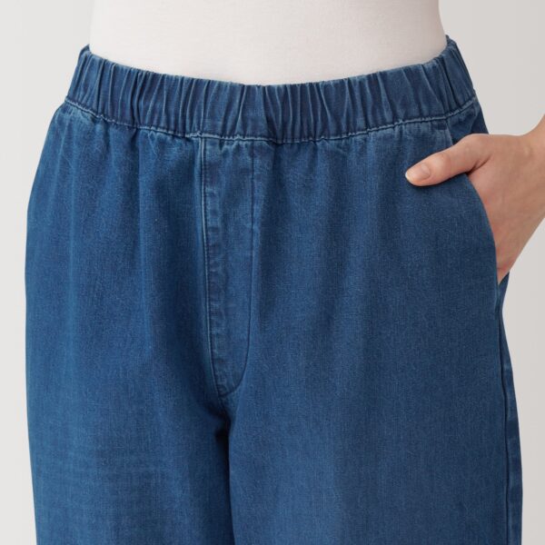Women's Washed Denim Easy Tapered Pants - Image 16