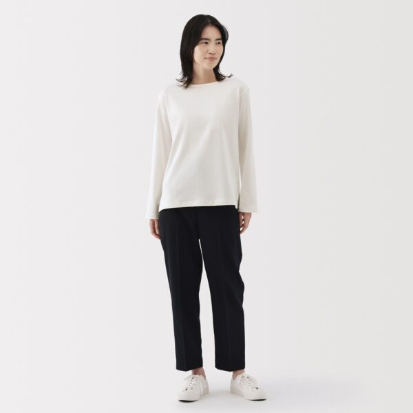 Women's Heavy Weight Boat Neck Long Sleeve T-Shirt - Image 4