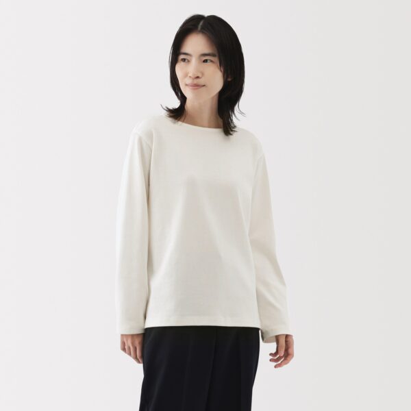 Women's Heavy Weight Boat Neck Long Sleeve T-Shirt - Image 3