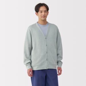 Men's Double Knitted V Neck Cardigan