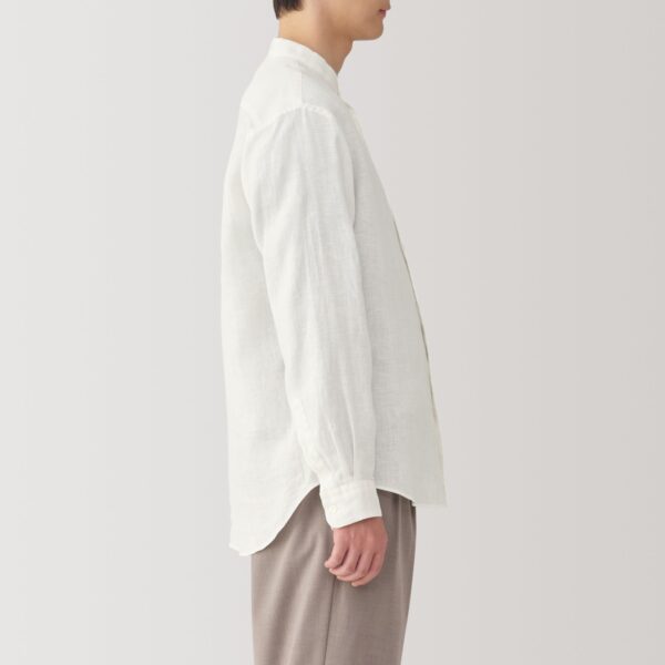 Men's Linen Stand Collar Shirt - Image 13