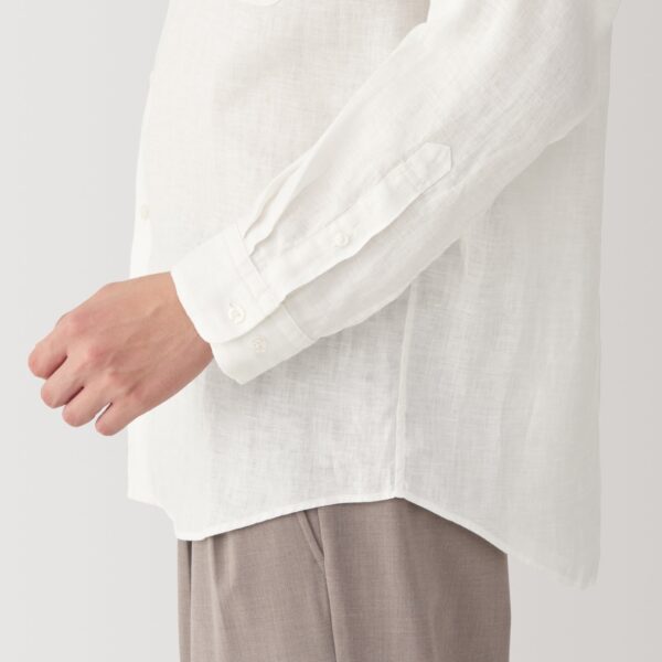 Men's Linen Stand Collar Shirt - Image 16