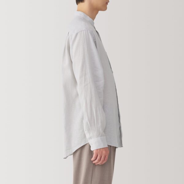 Men's Linen Stand Collar Shirt - Image 21