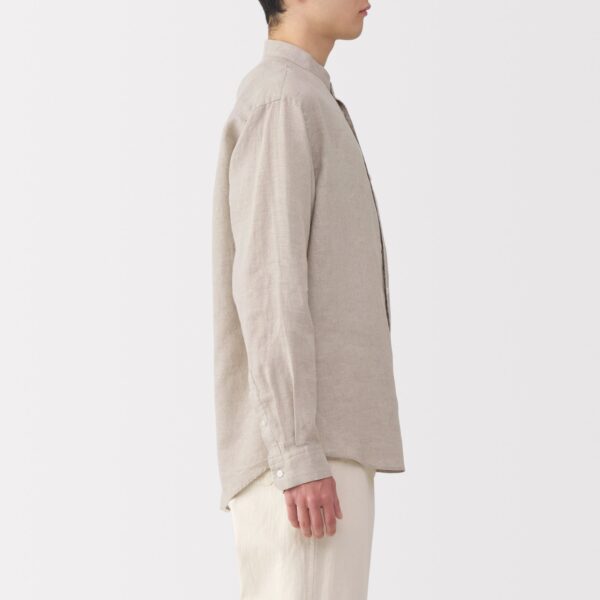 Men's Linen Stand Collar Shirt - Image 29