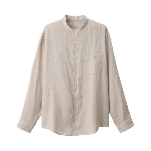 Men's Linen Stand Collar Shirt - Image 26