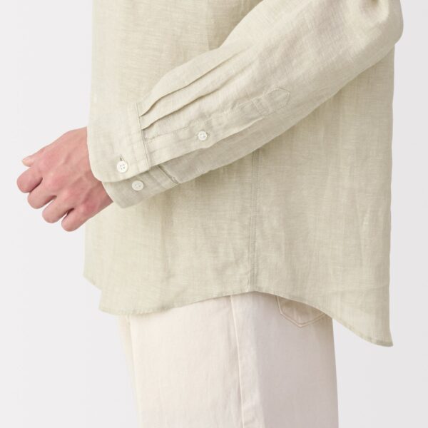 Men's Linen Stand Collar Shirt - Image 8