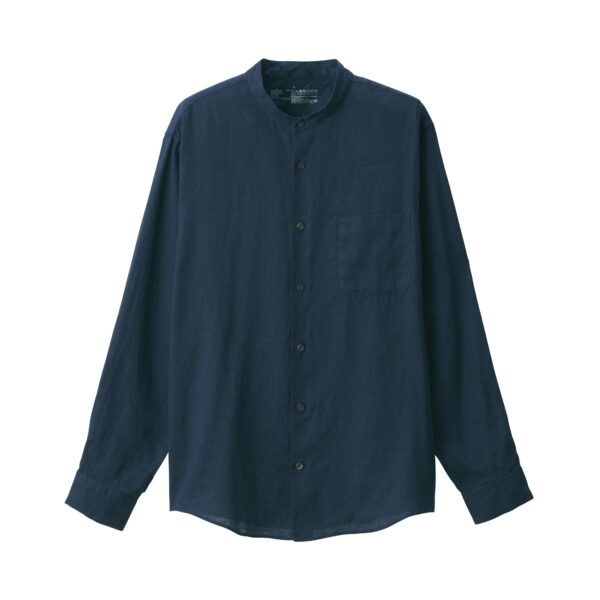 Men's Linen Stand Collar Shirt - Image 34