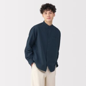 Men's Hemp Cotton Stand Collar Shirt