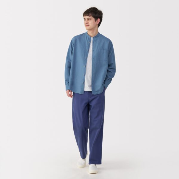 Men's Hemp Cotton Stand Collar Shirt - Image 12