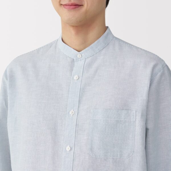 Men's Hemp Cotton Stand Collar Shirt - Image 7