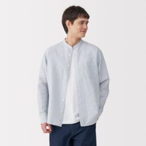 Men's Hemp Cotton Stand Collar Shirt