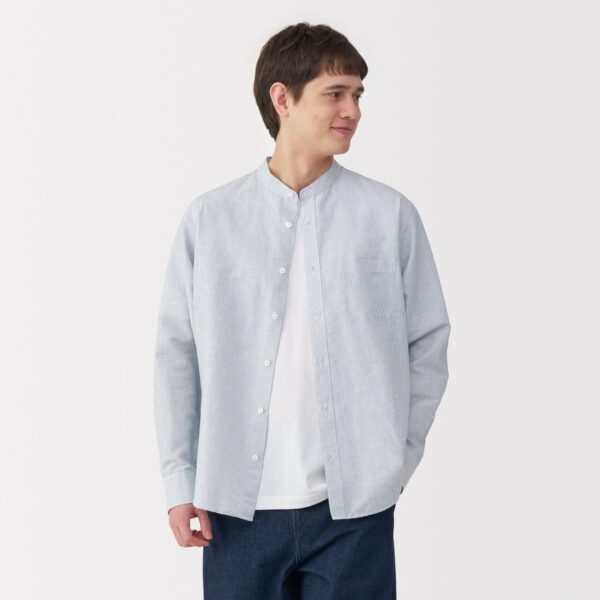 Men's Hemp Cotton Stand Collar Shirt - Image 3