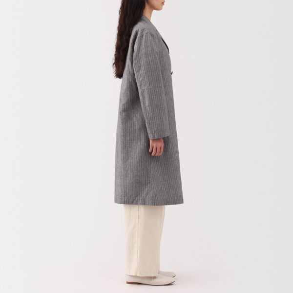 Women's Hemp Cotton Striped Coat - Image 5