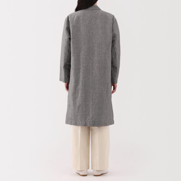 Women's Hemp Cotton Striped Coat - Image 6