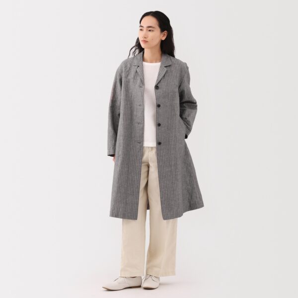 Women's Hemp Cotton Striped Coat