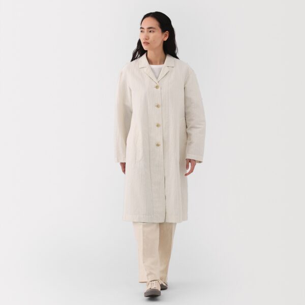 Women's Hemp Cotton Striped Coat - Image 13