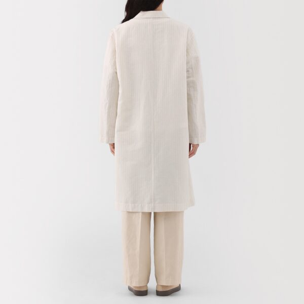 Women's Hemp Cotton Striped Coat - Image 15