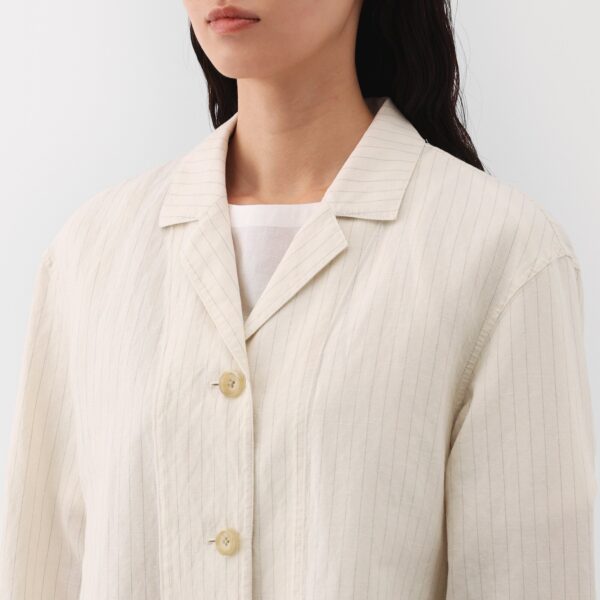 Women's Hemp Cotton Striped Coat - Image 16