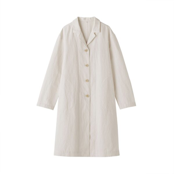 Women's Hemp Cotton Striped Coat - Image 11