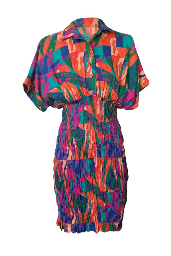 Abstract Smock Shirt Dress - Image 2