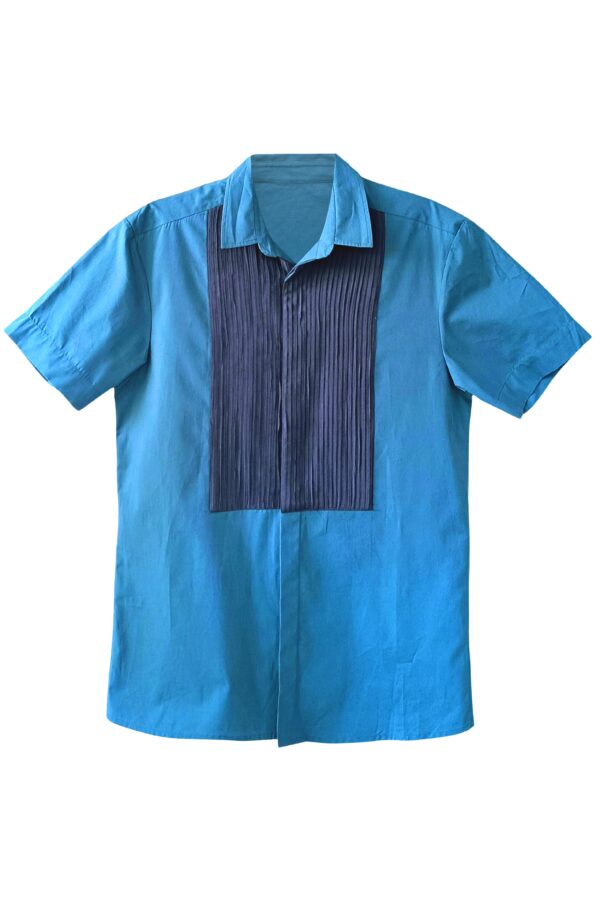Half Sleeve Pintuck Bib Shirt - Image 2