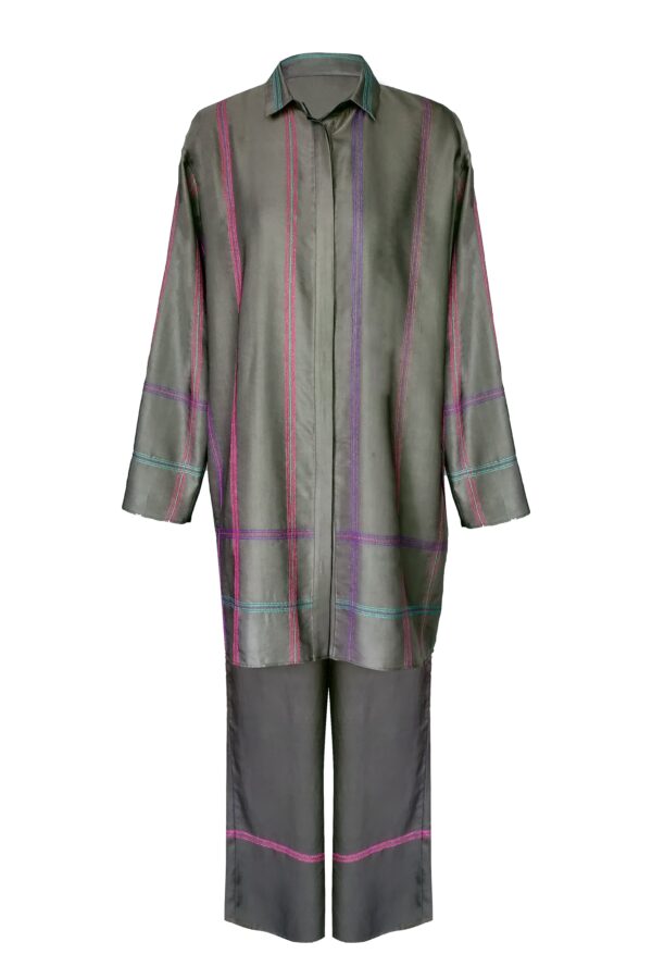 Geometric Embroidered Pant Set - Image 2