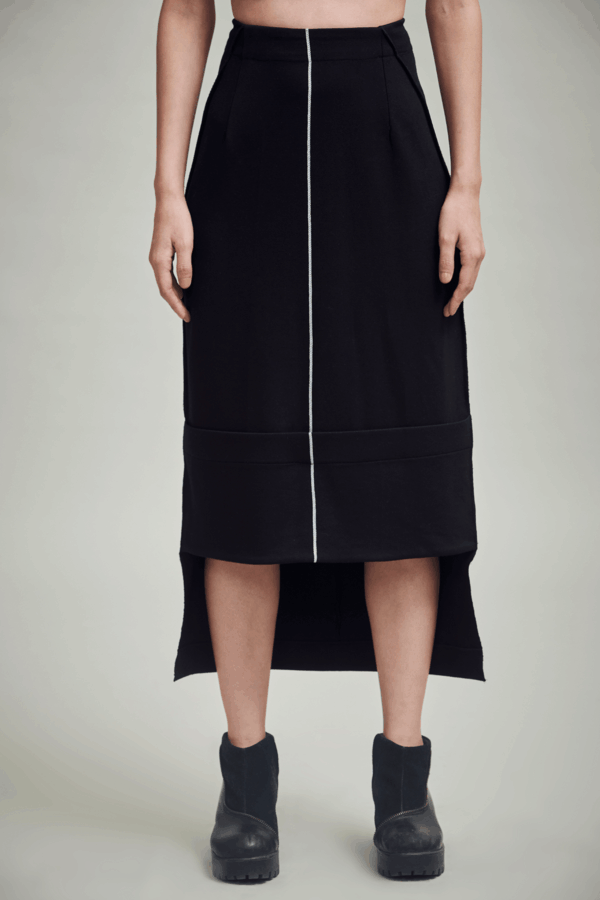 Black Ponte High Low Skirt - Image 3