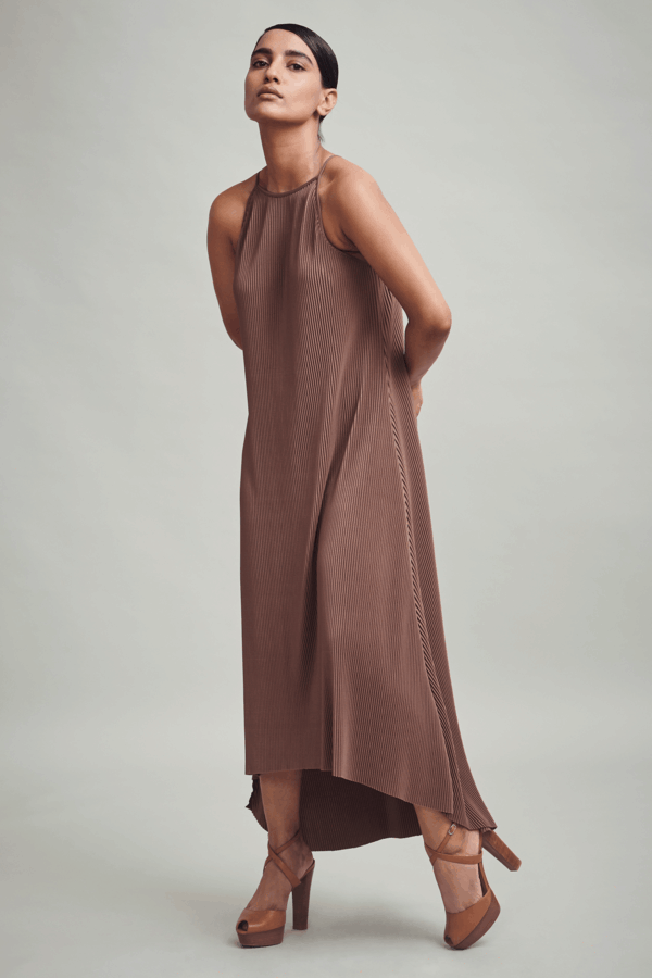 Pleated High Low Dress - Image 6