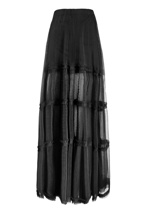 Pleated Tulle Maxi Skirt - Image 3