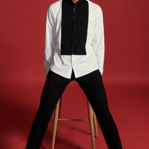 Contrast Tuxedo Shirt