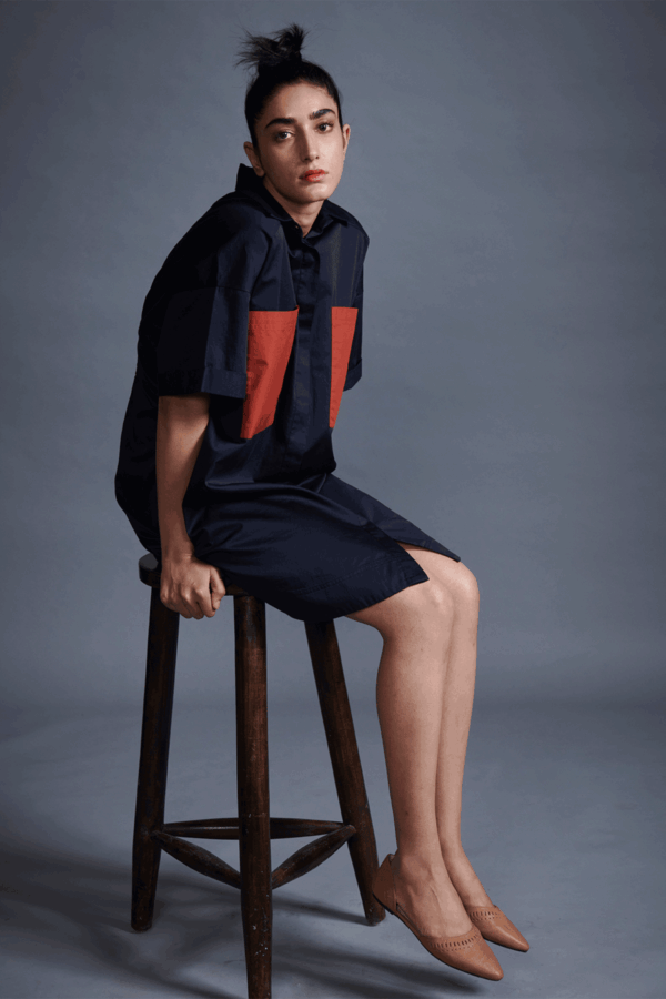 Contrast Pocket Shirt Dress - Image 11