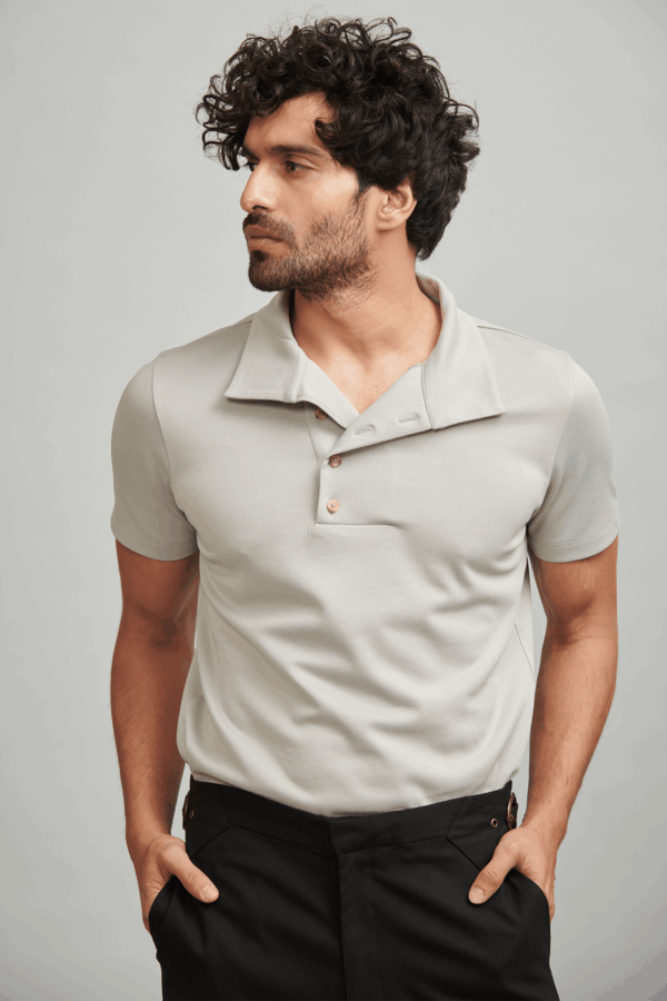 Off Center Placket Polo - Image 7