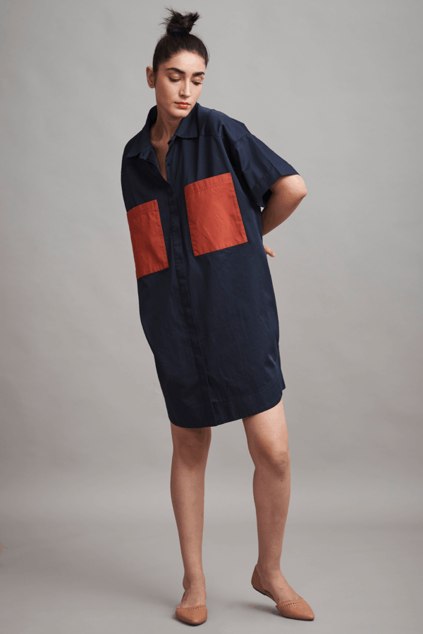 Contrast Pocket Shirt Dress - Image 13