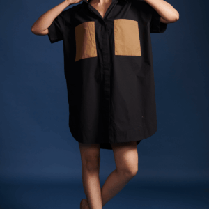 Contrast Pocket Shirt Dress