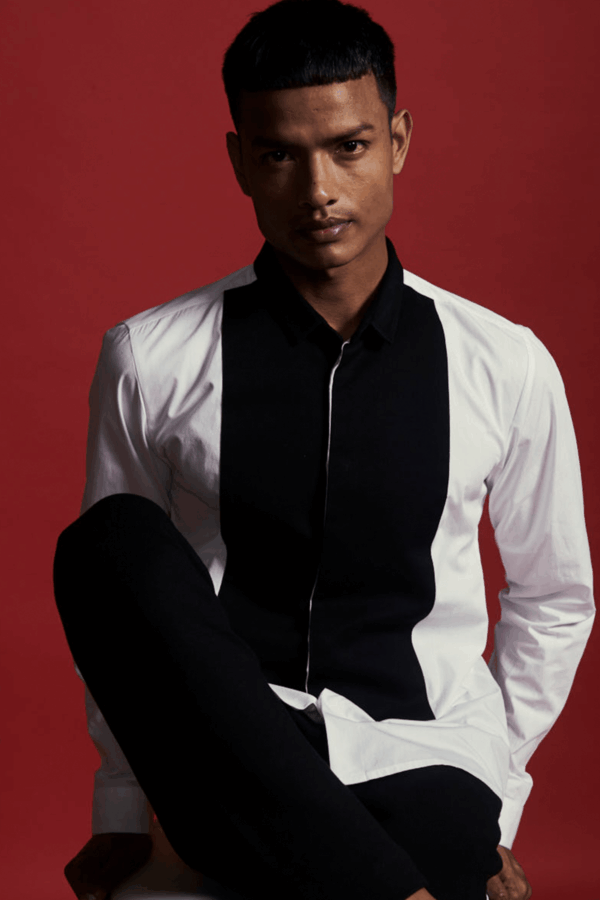 Contrast Tuxedo Shirt - Image 4