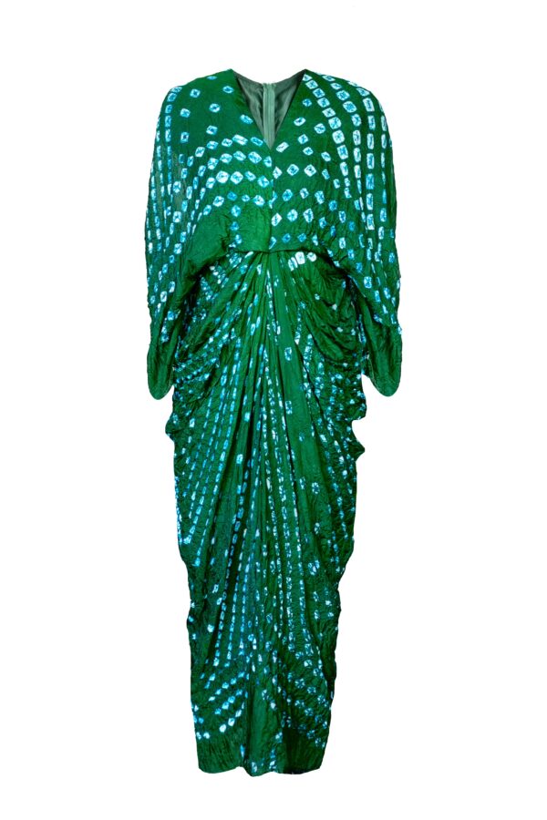 Bandhani Draped Kaftan - Image 2