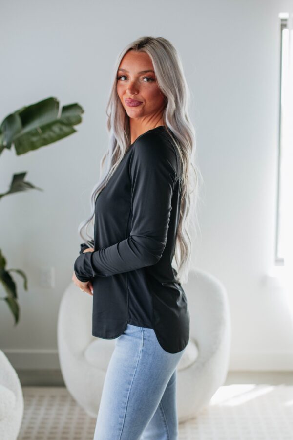 Allura Long Sleeve Top - Black - Image 2