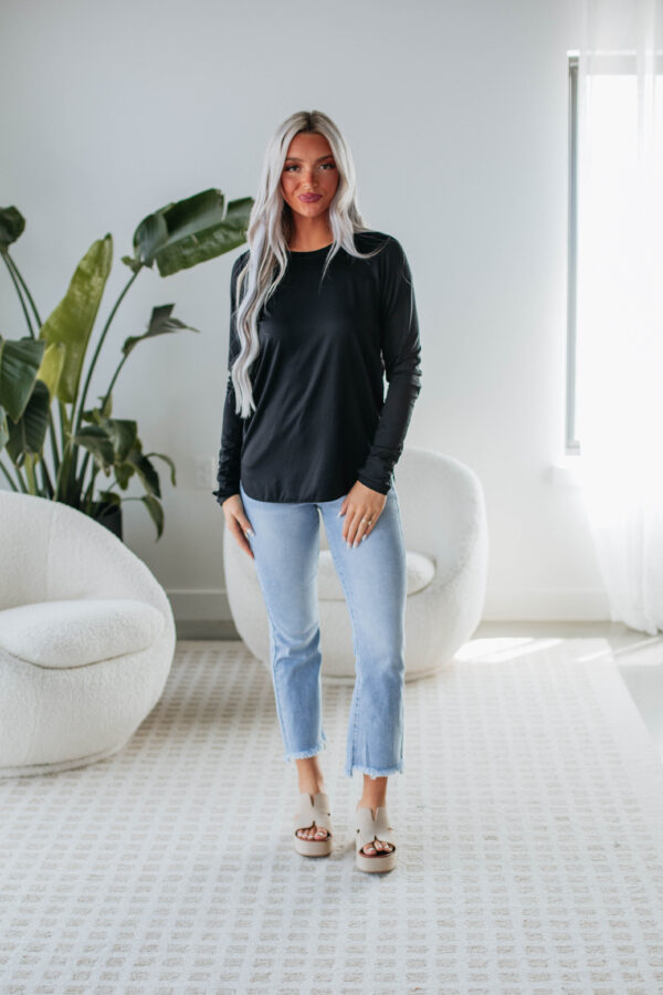 Allura Long Sleeve Top - Black - Image 3