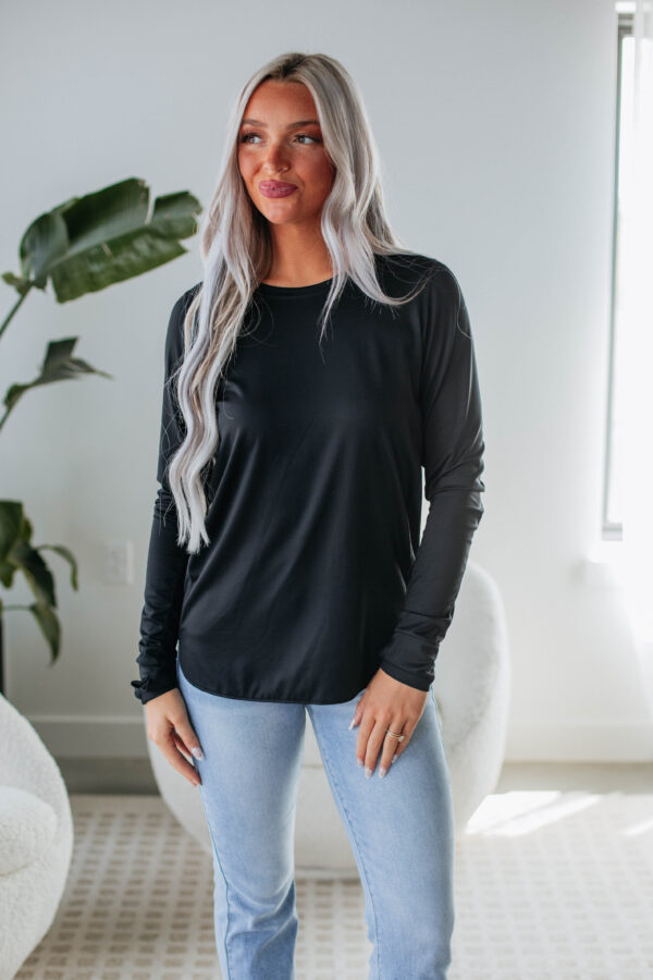 Allura Long Sleeve Top - Black - Image 4