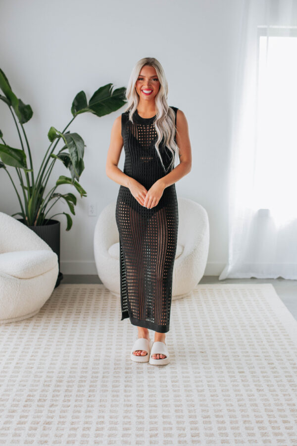 Belinda Crochet Dress - Black - Image 4
