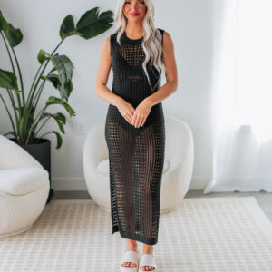 Belinda Crochet Dress - Black