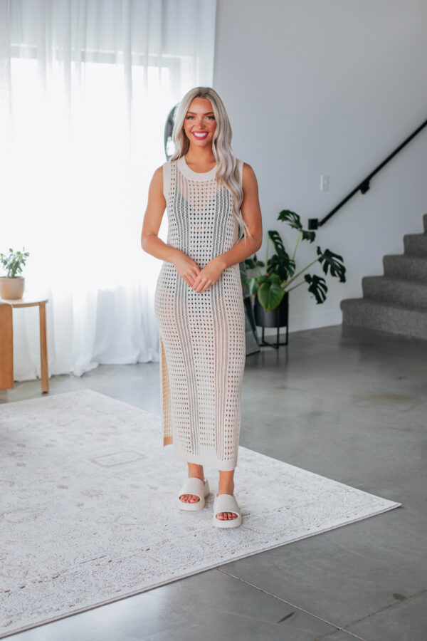 Belinda Crochet Dress - Cream - Image 4