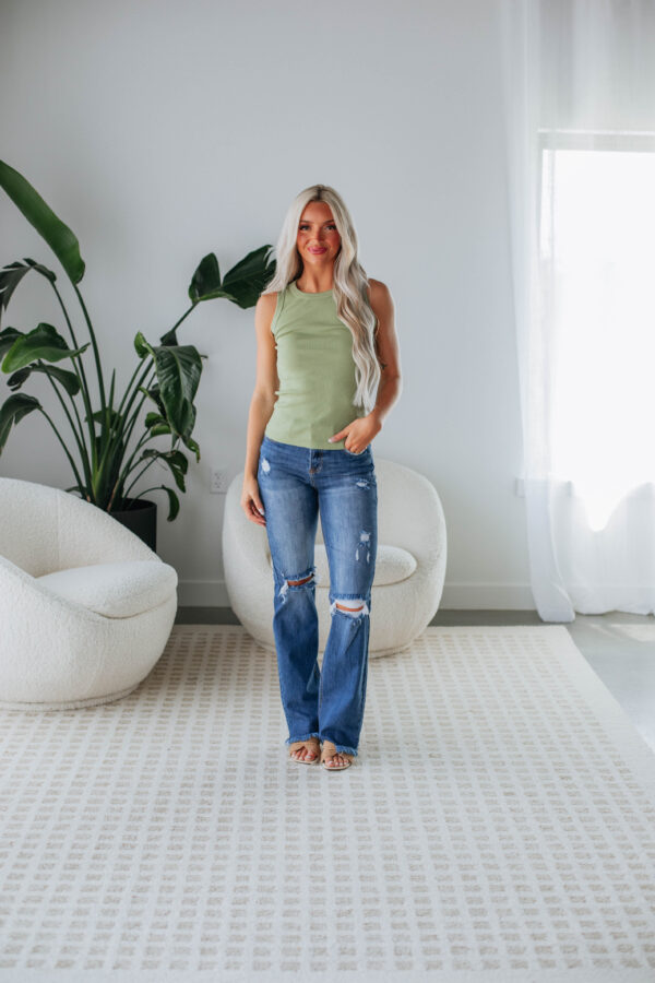 Brighton Ribbed Tank - Kiwi - Image 2