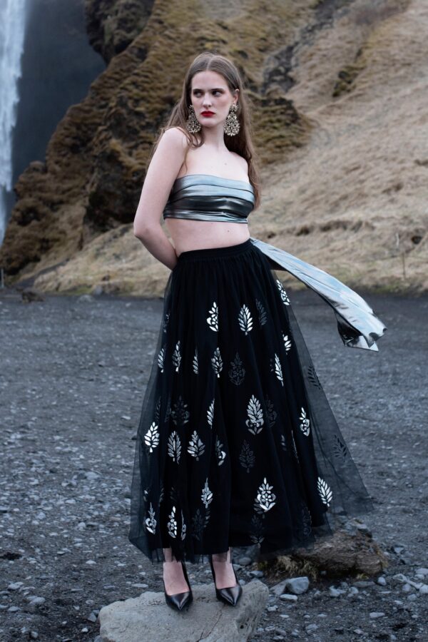 Draped Metallic Bandeau Top - Image 6