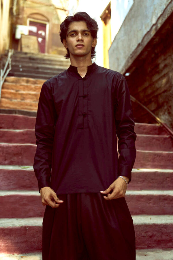 Knotted Button Popover Shirt
