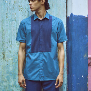 Half Sleeve Pintuck Bib Shirt