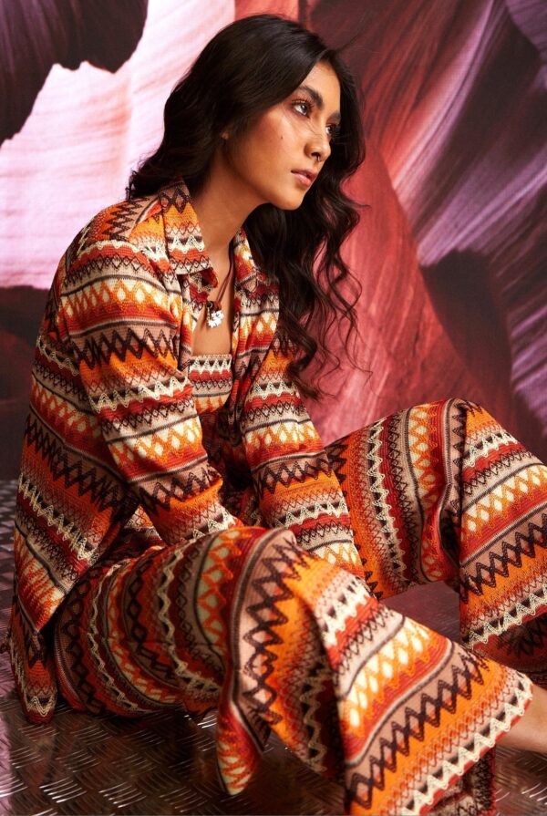 Geometric Jacquard Pant